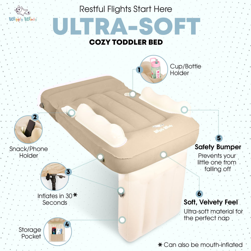 Wiggly Winks airplane bed safety belt provides gentle restraint