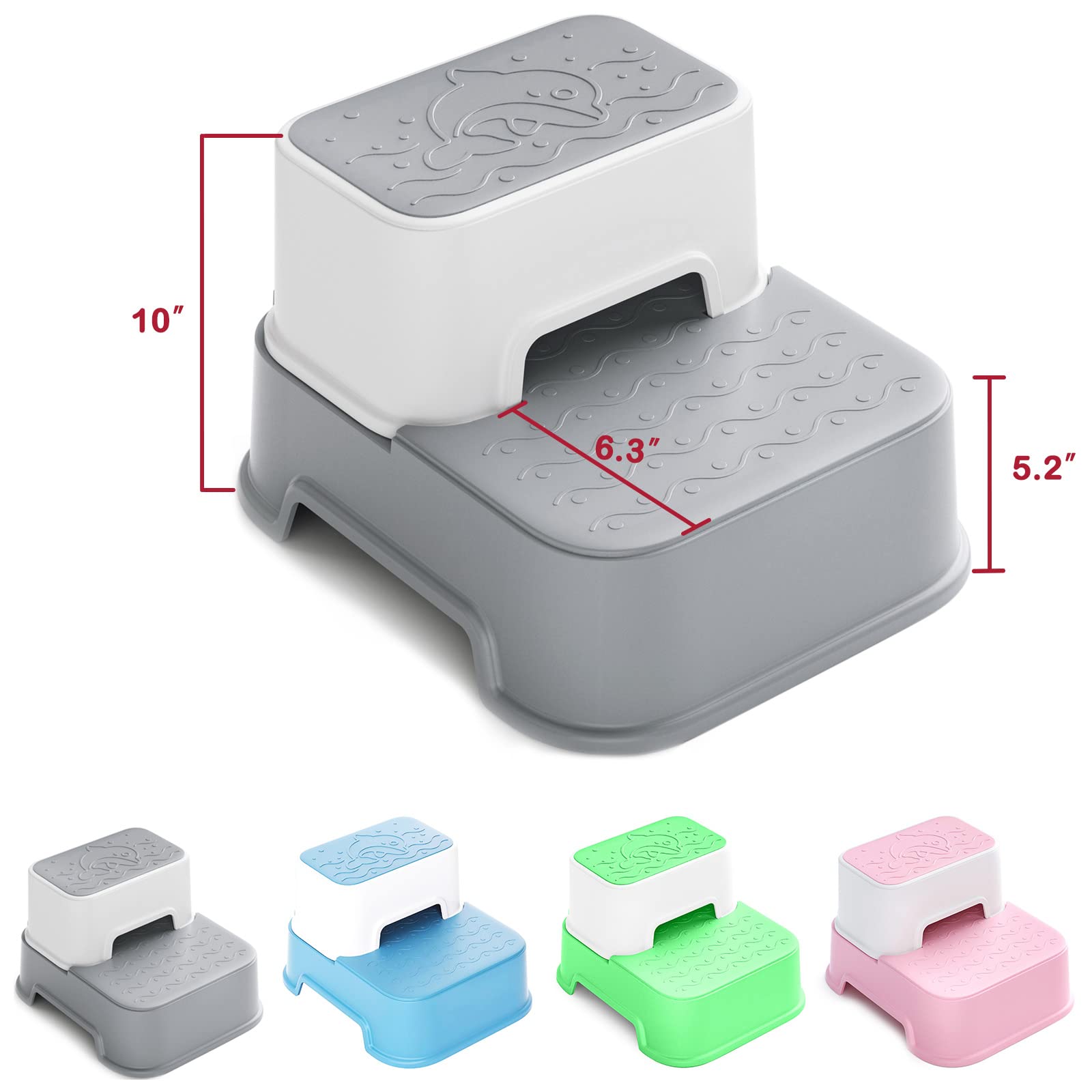 Wiifo 2 Step Stool dual-height design helps toddlers reach sinks.