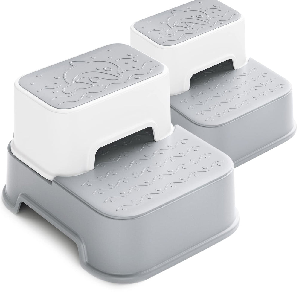 Wiifo 2 Step Stool kids stack for space-saving storage and potty training.