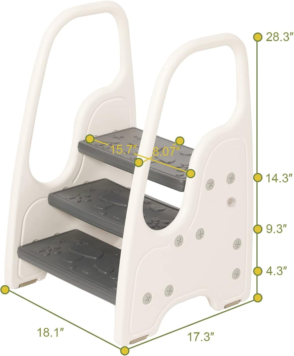 Wiifo 3-step stool assembly image showing tool-free setup in minutes