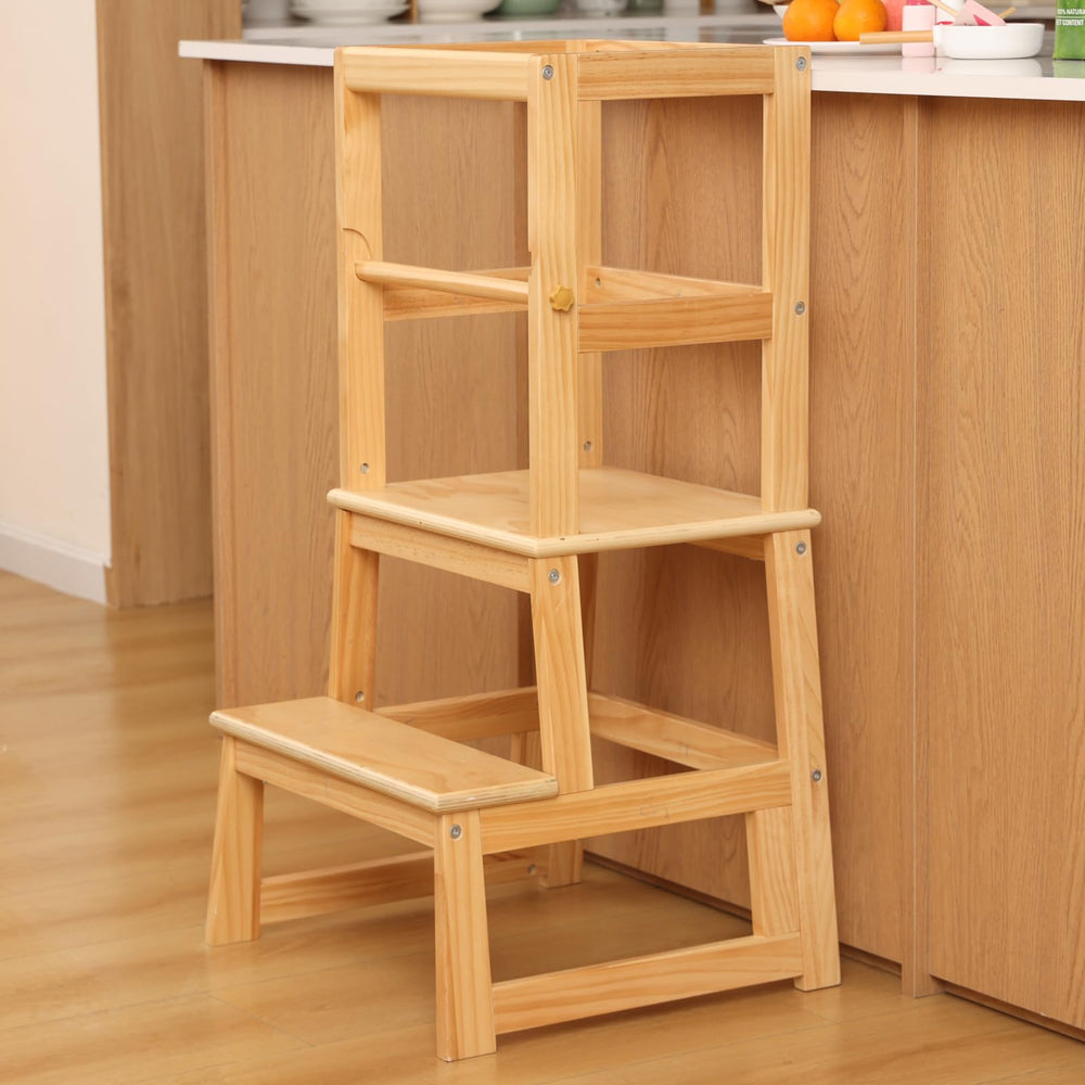 Wiifo four-sided railings provide extra safety while little learners stand.