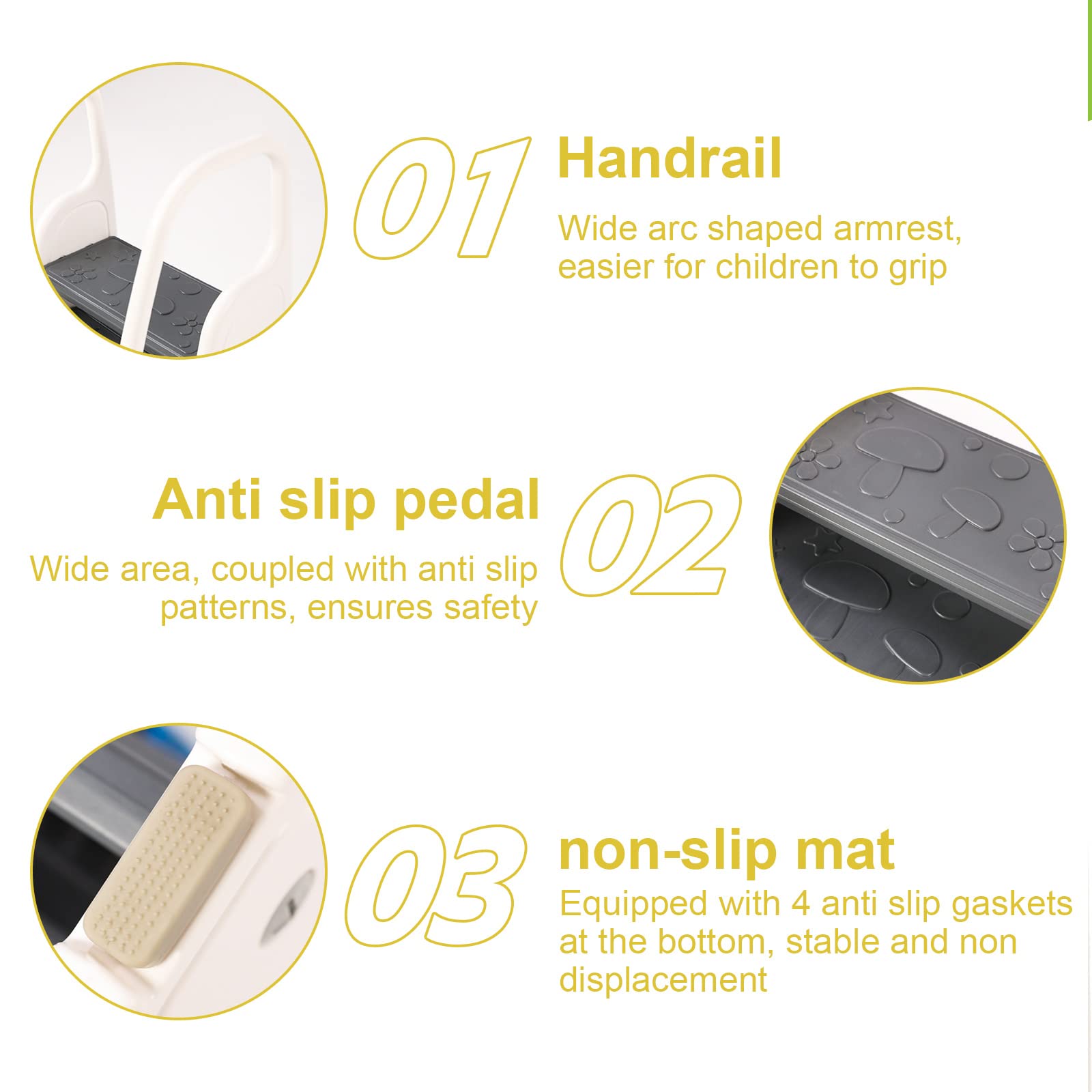 Wiifo stool with double armrests offering extra safety during use