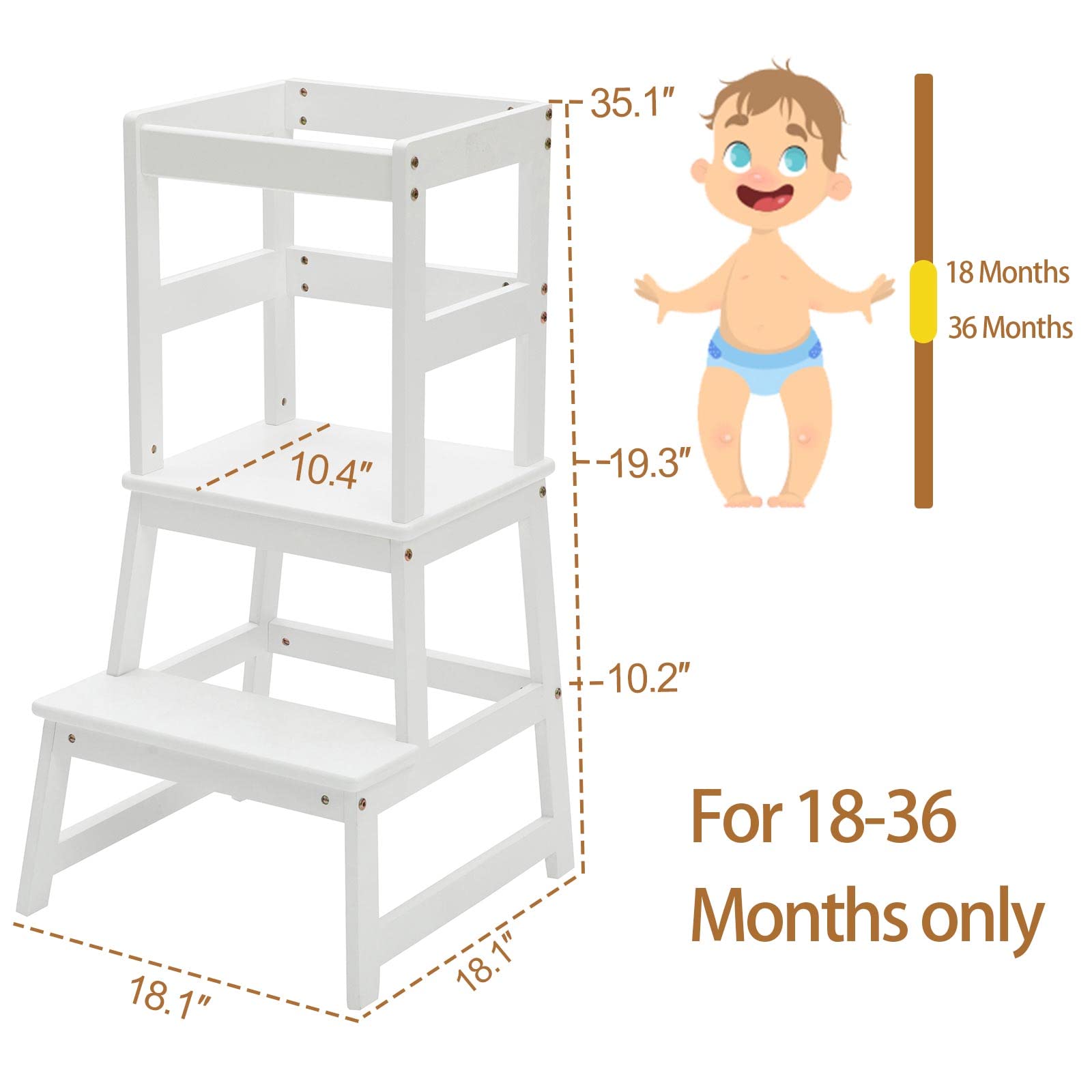 Wiifo age range 18-36 months stool supports growing skills