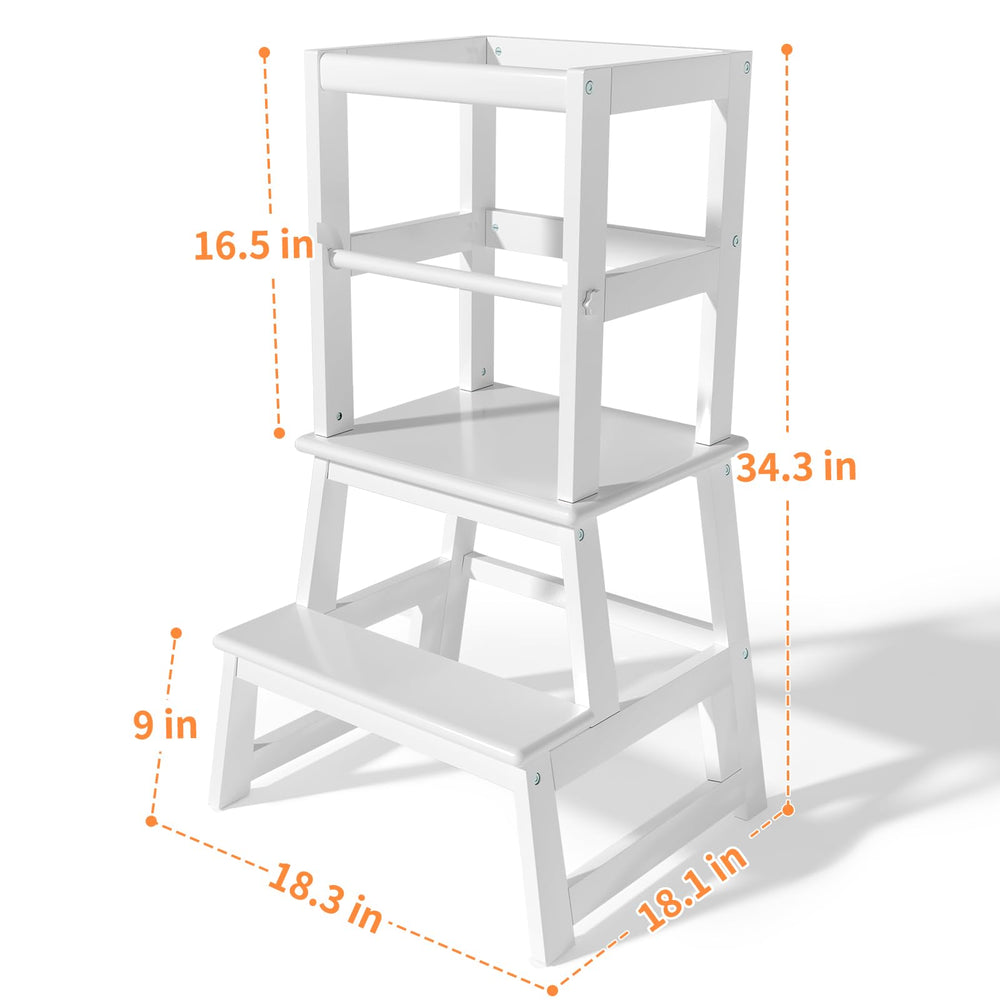 Wiifo stool white close-up of non-toxic, lead-free coating and smooth finish