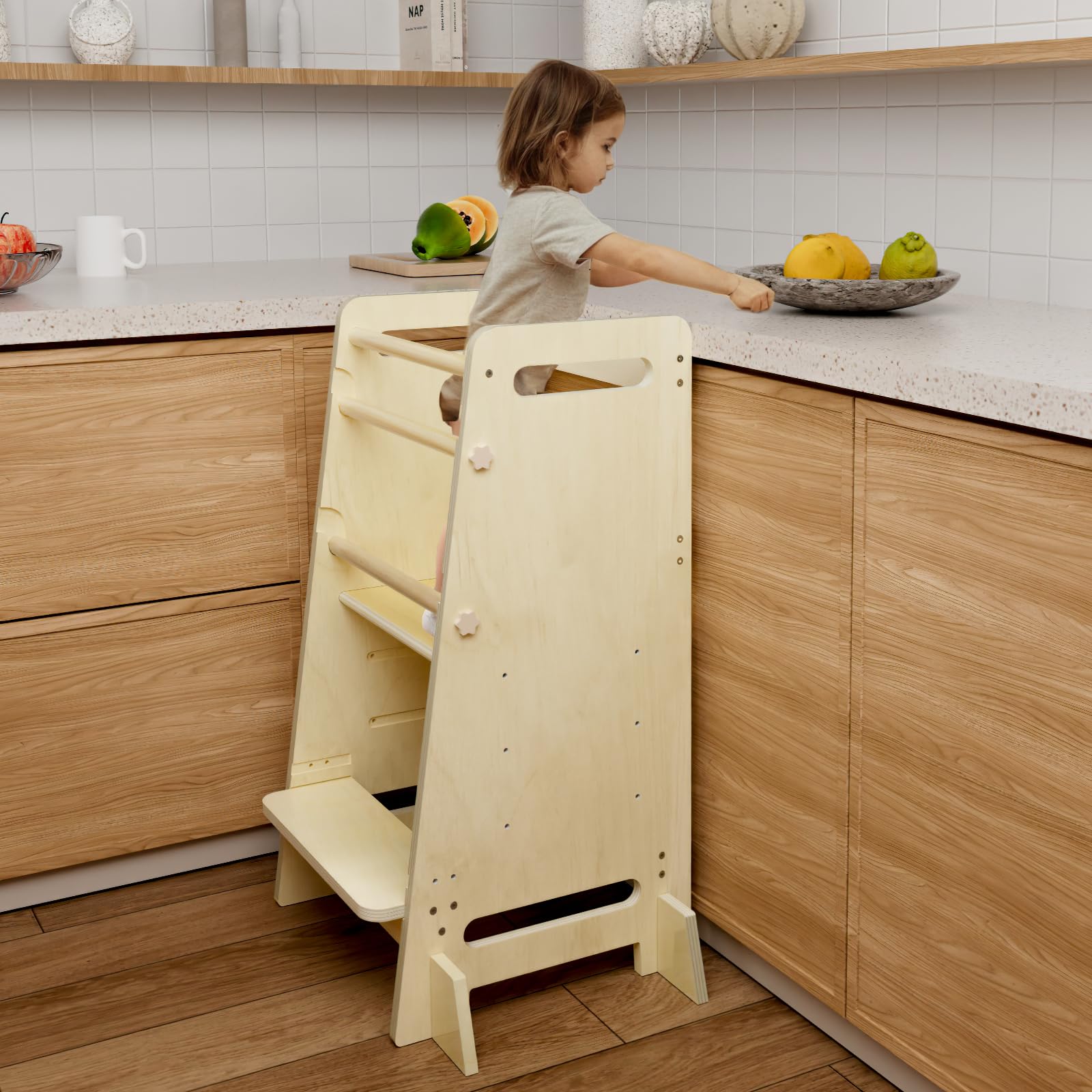 Wiifo front feet add extra steadiness during kitchen helper tasks.