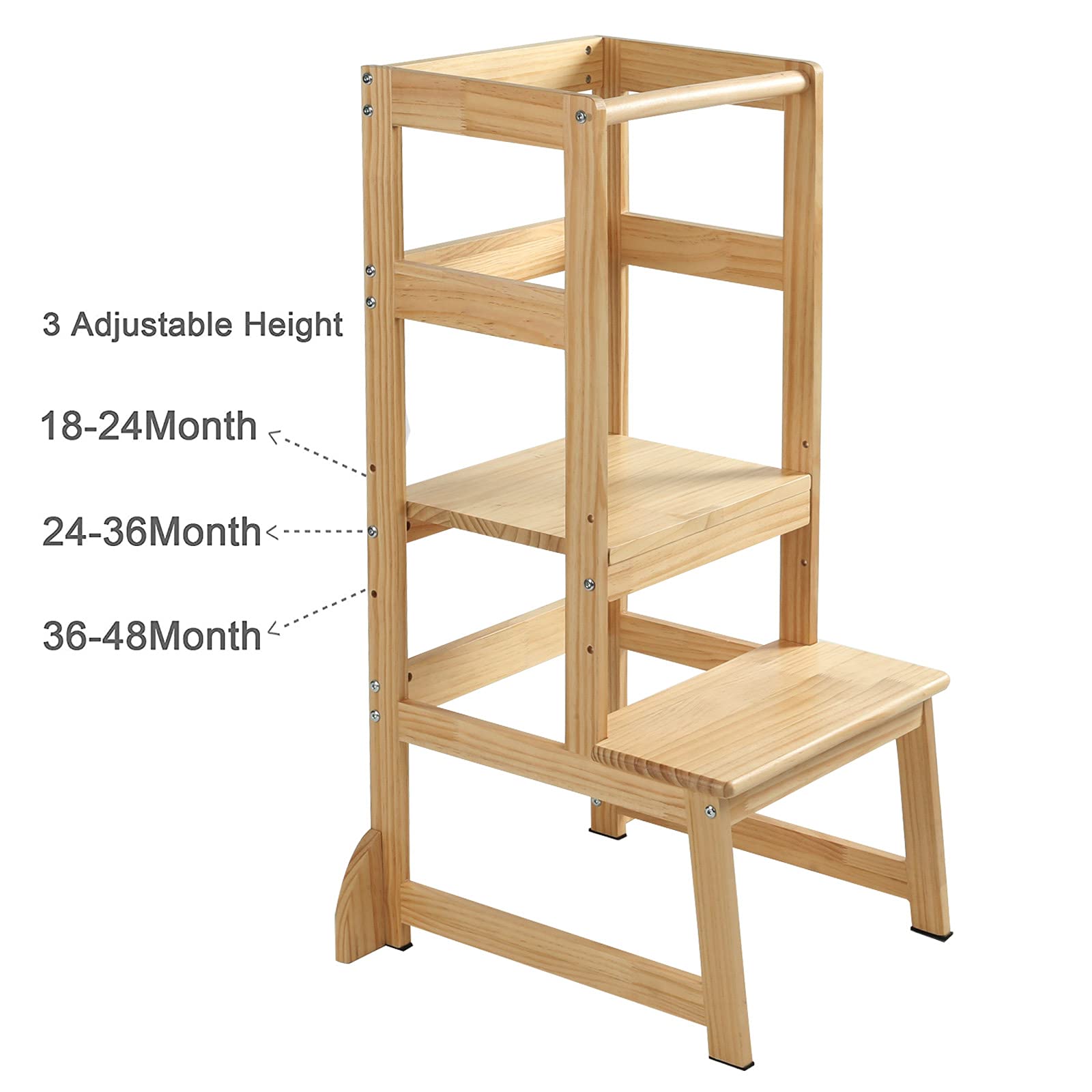 Wiifo kitchen step stool lightweight handles make moving easy for kids