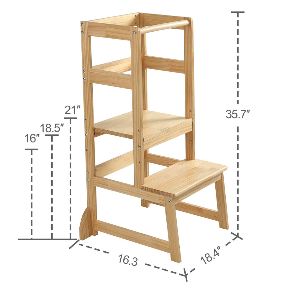 Wiifo kitchen step stool wooden construction signals sturdy, durable design