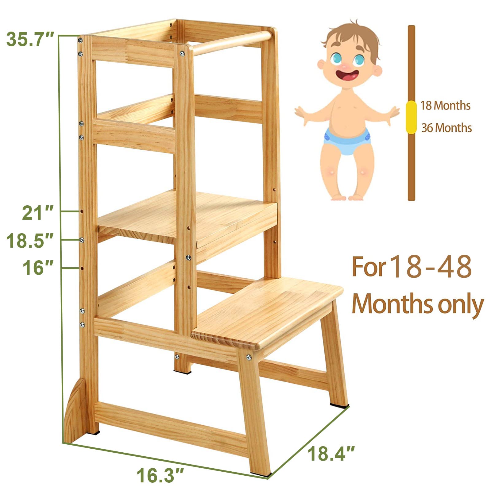 Wiifo Mother's Helper safety rail feature keeping child secure during tasks