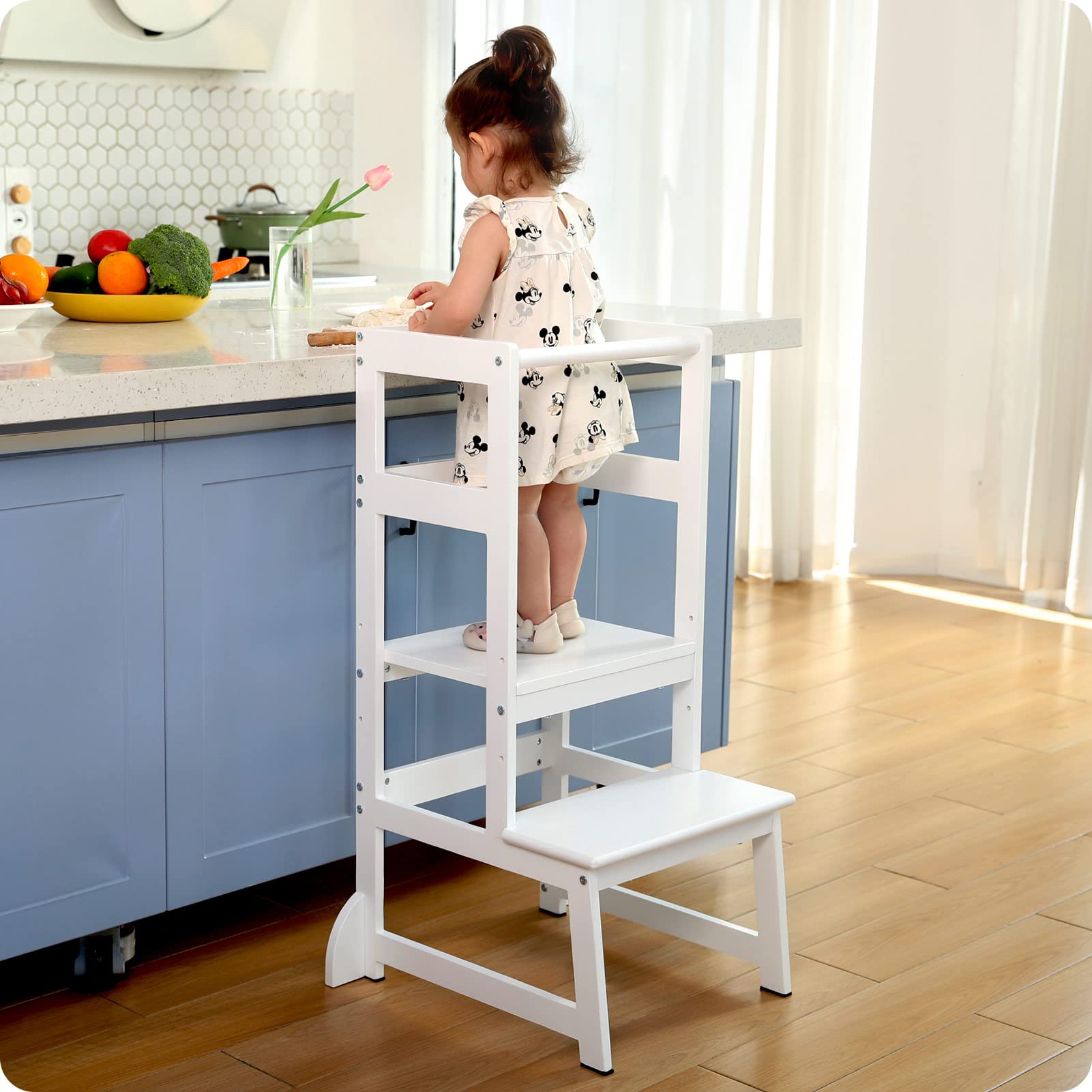 Wiifo Mother's Helper step stool assembly demonstrates sturdy construction for toddler participation