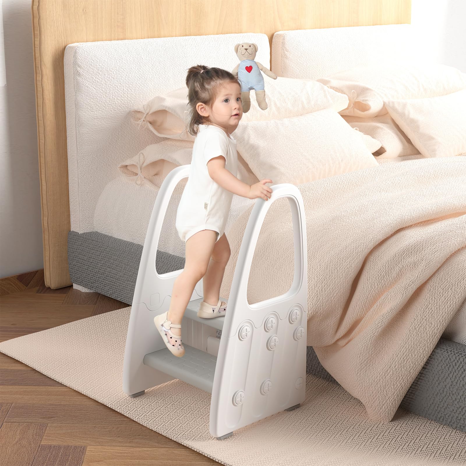 Wiifo non-slip pads on the base prevent sliding during busy toddler routines.