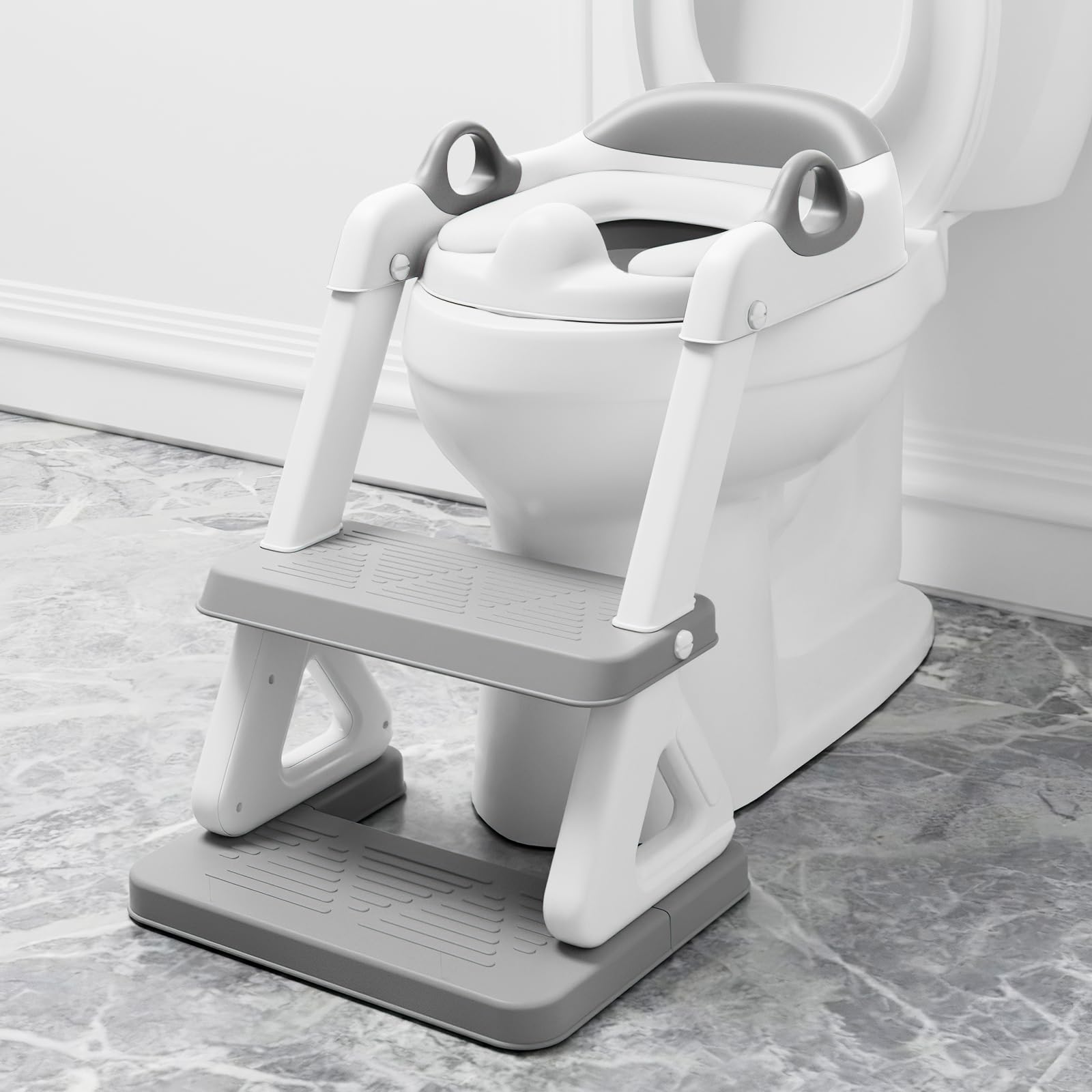 Wiifo potty ladder assembly view shows sturdy base for secure climbing.