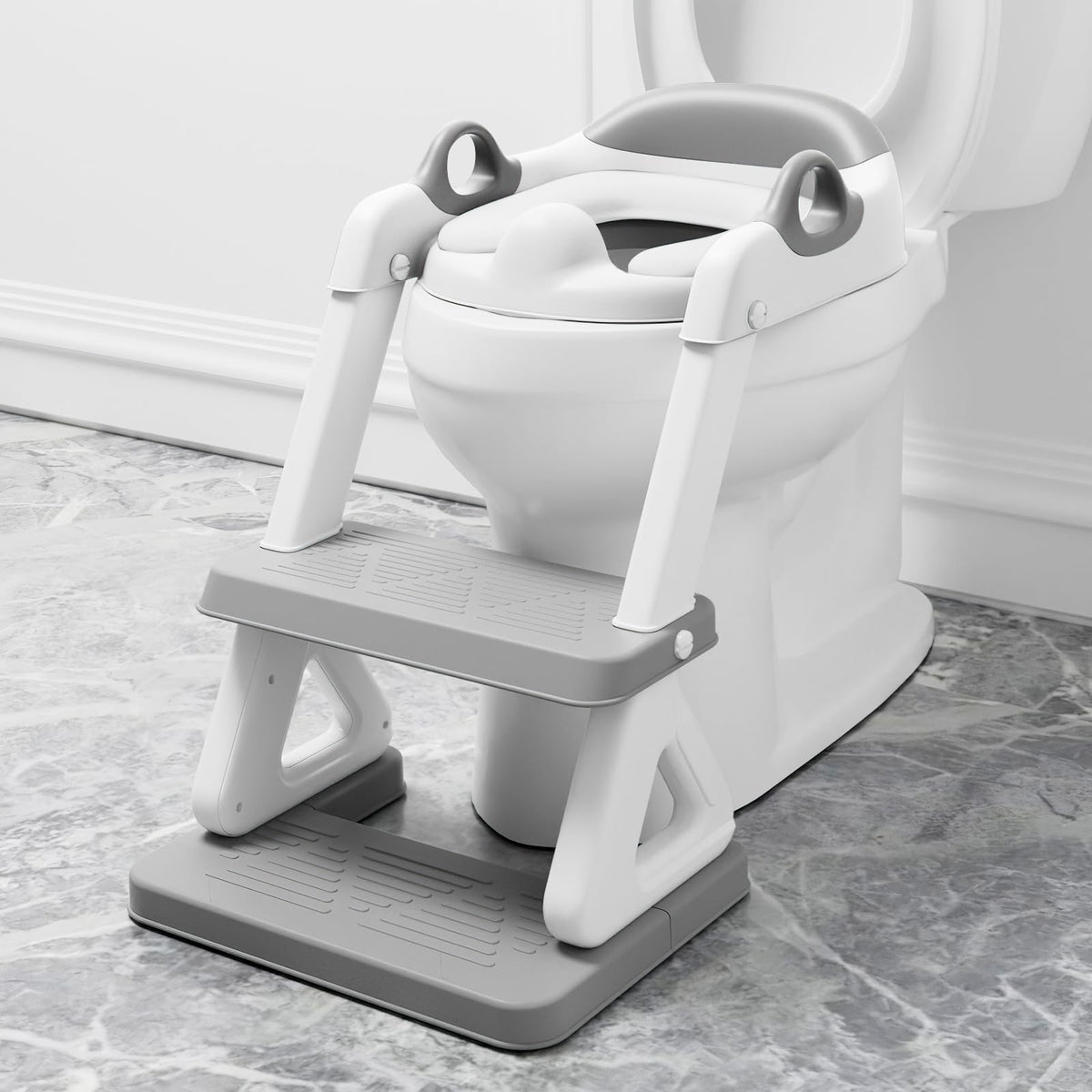Wiifo potty ladder assembly view shows sturdy base for secure climbing.