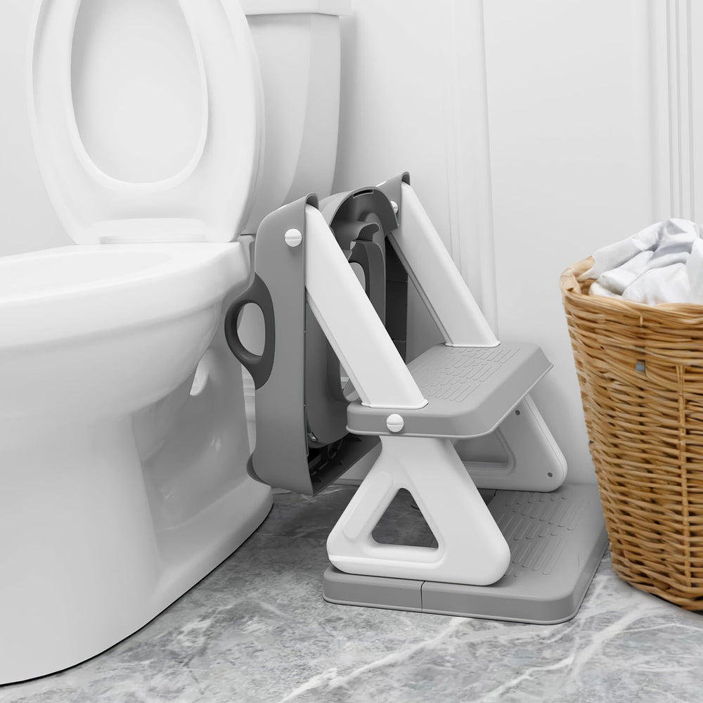Wiifo potty ladder folds for compact storage and portability.