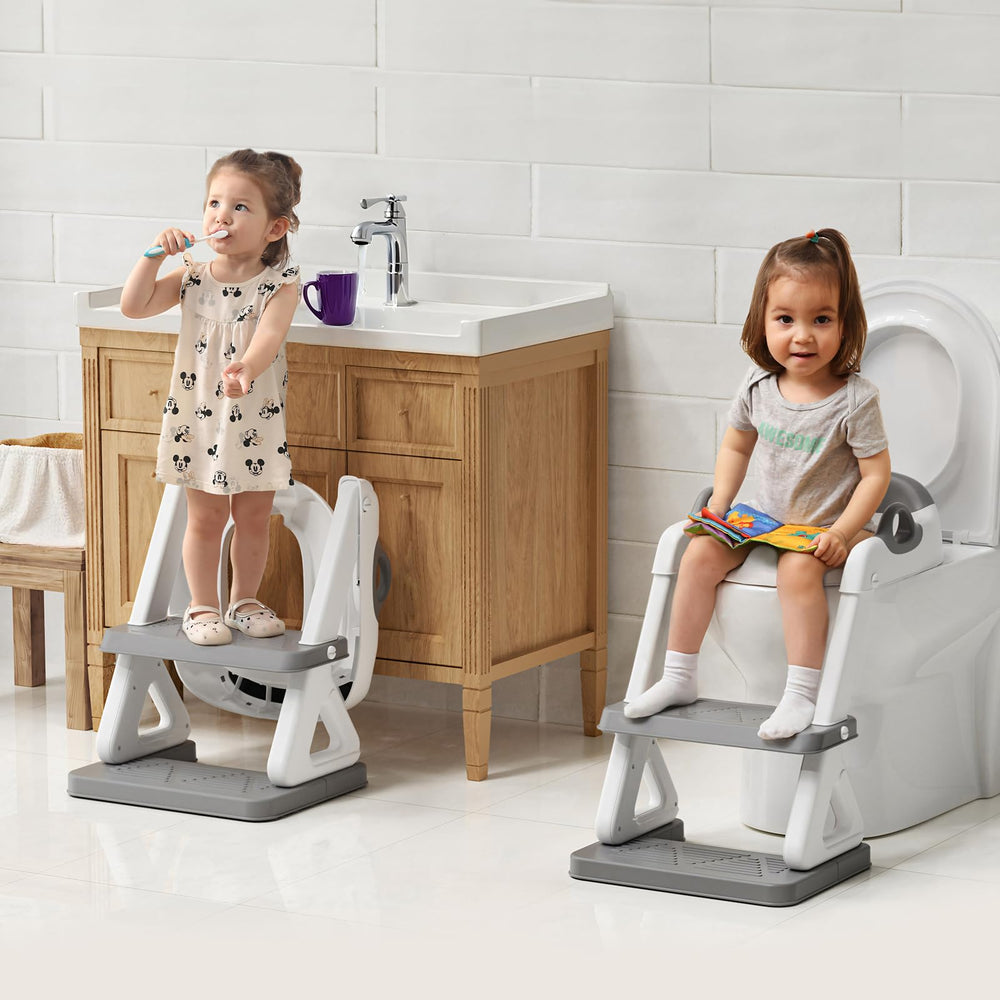 Wiifo dual-handrails ladder helps kids climb and sit with confidence.
