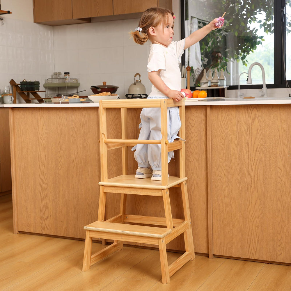 Wiifo solid wood construction with a natural finish offers durable, sturdy support.