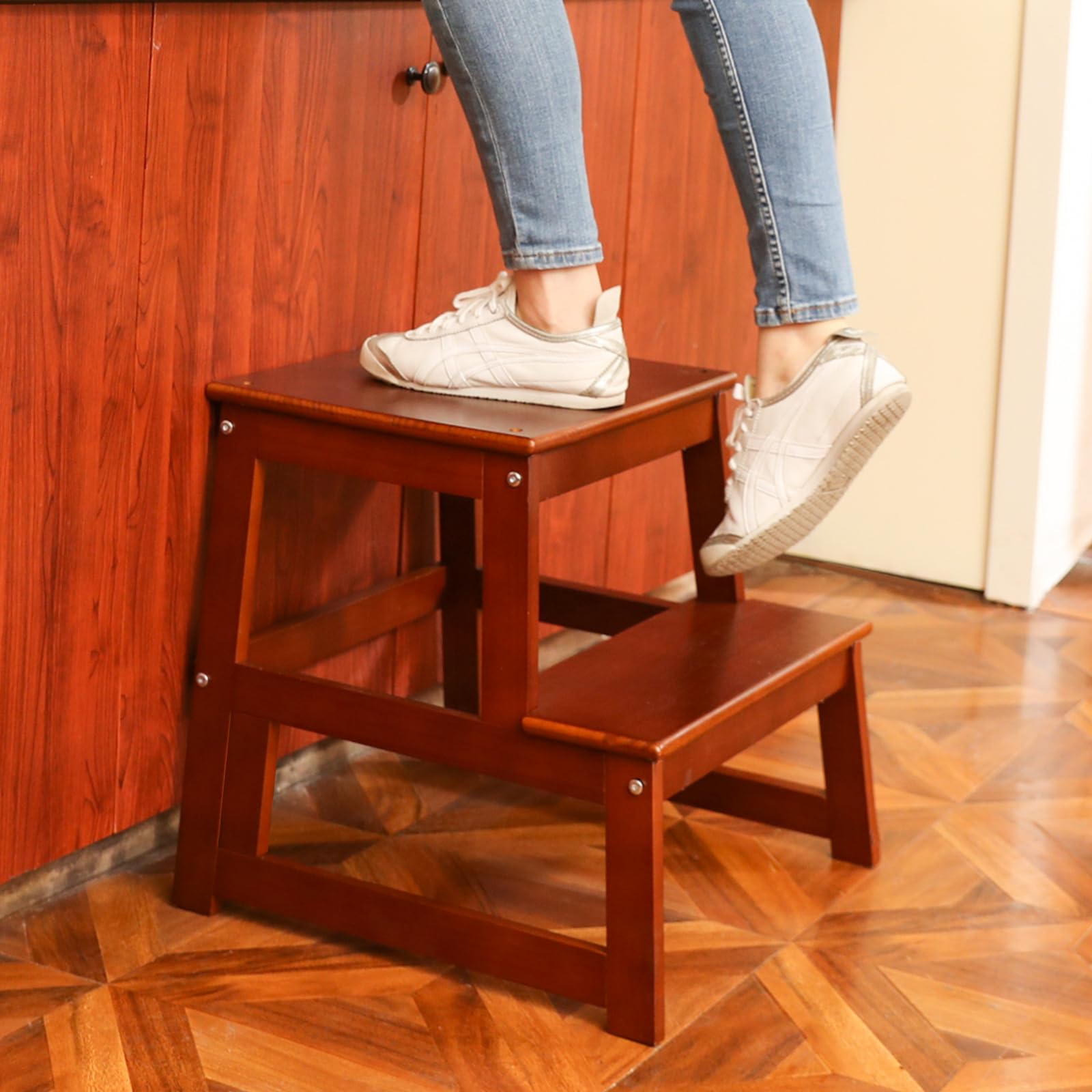 Wiifo stool in bathroom setting ready for kid's routine