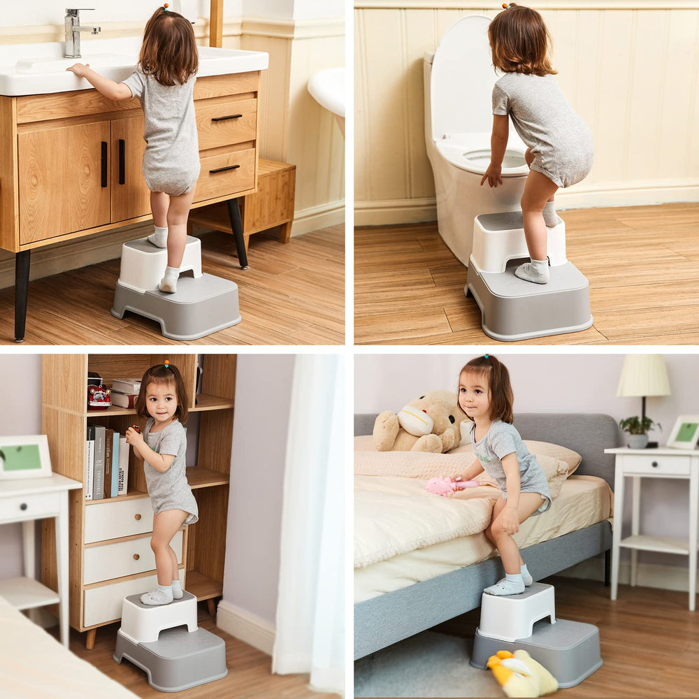 Wiifo toddler step stool blue kitchen and bathroom use promotes kid-height reach
