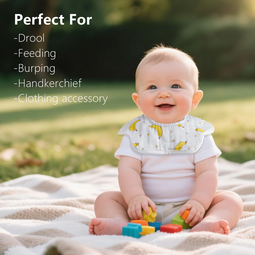 Wiland organic cotton muslin bib features gentle seams and breathable fabric.