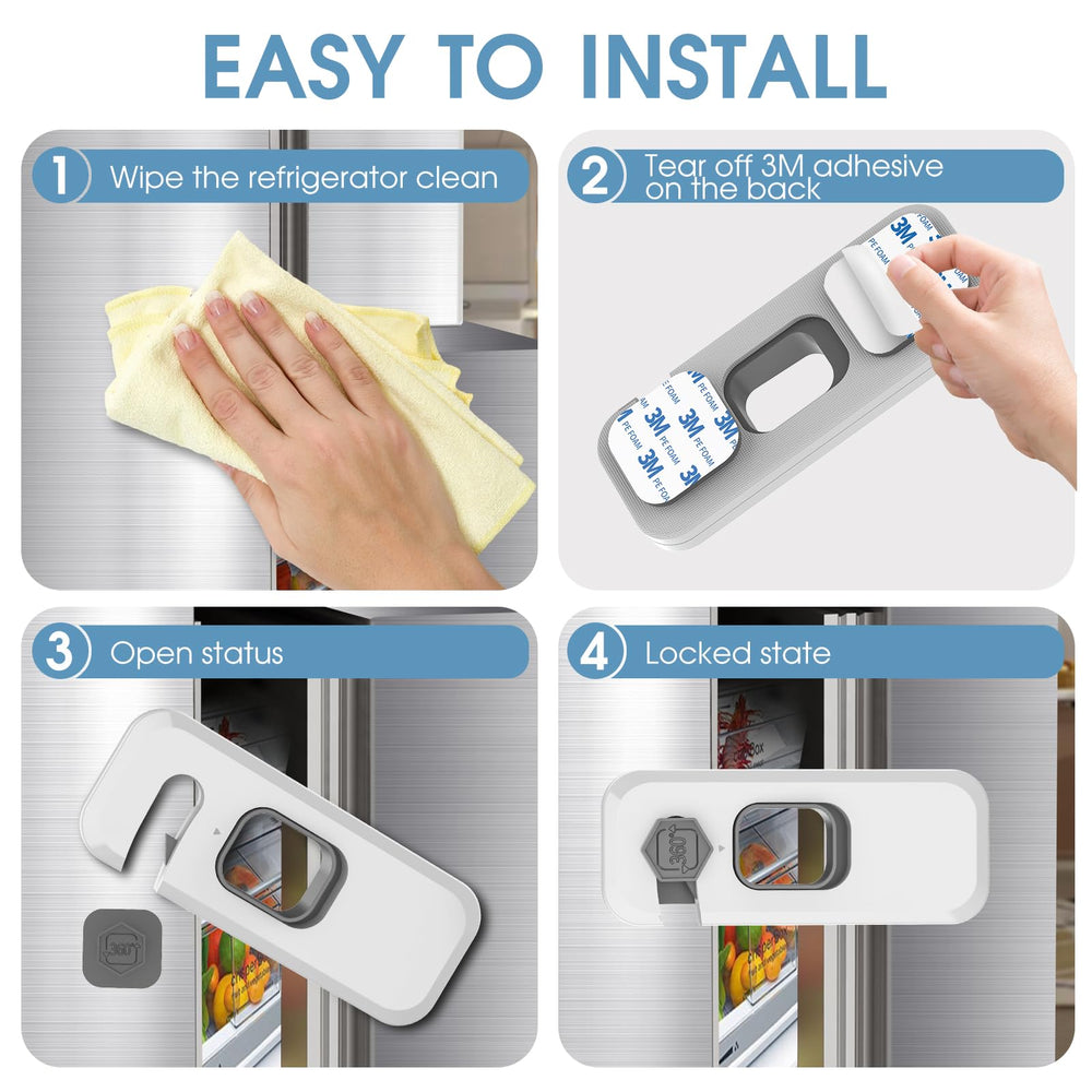 Wilbeva freezer and drawer lock securing items in cabinets