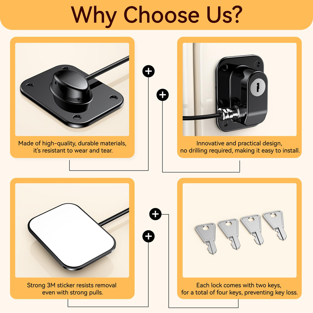 Wilbeva lock in kitchen use on cabinets and drawers.