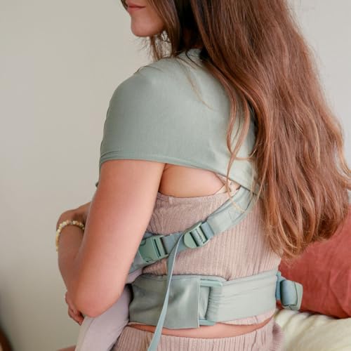 WildBird adjustable straps show quick sizing for secure, comfortable babywearing.