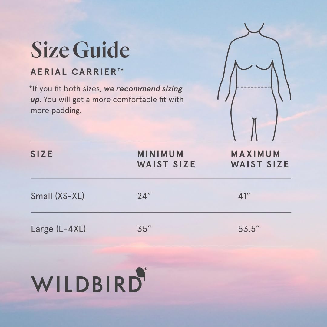 WildBird Aerial Buckle Carrier cross-straps adjustment focuses on comfortable weight distribution.