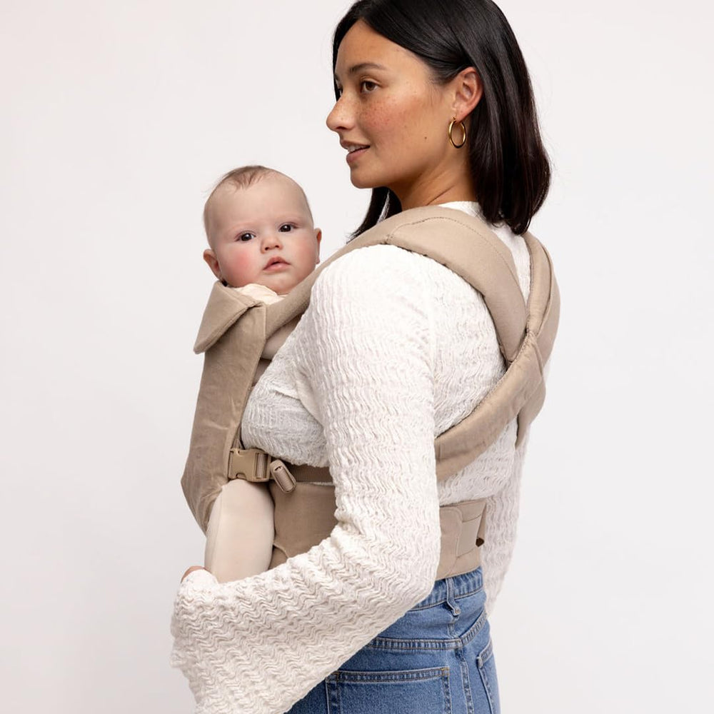 WildBird Aerial Buckle Carrier in-use front carry demonstrates ergonomic support.
