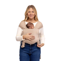WildBird Aerial Buckle Wrap worn in front carry to keep baby close and soothed