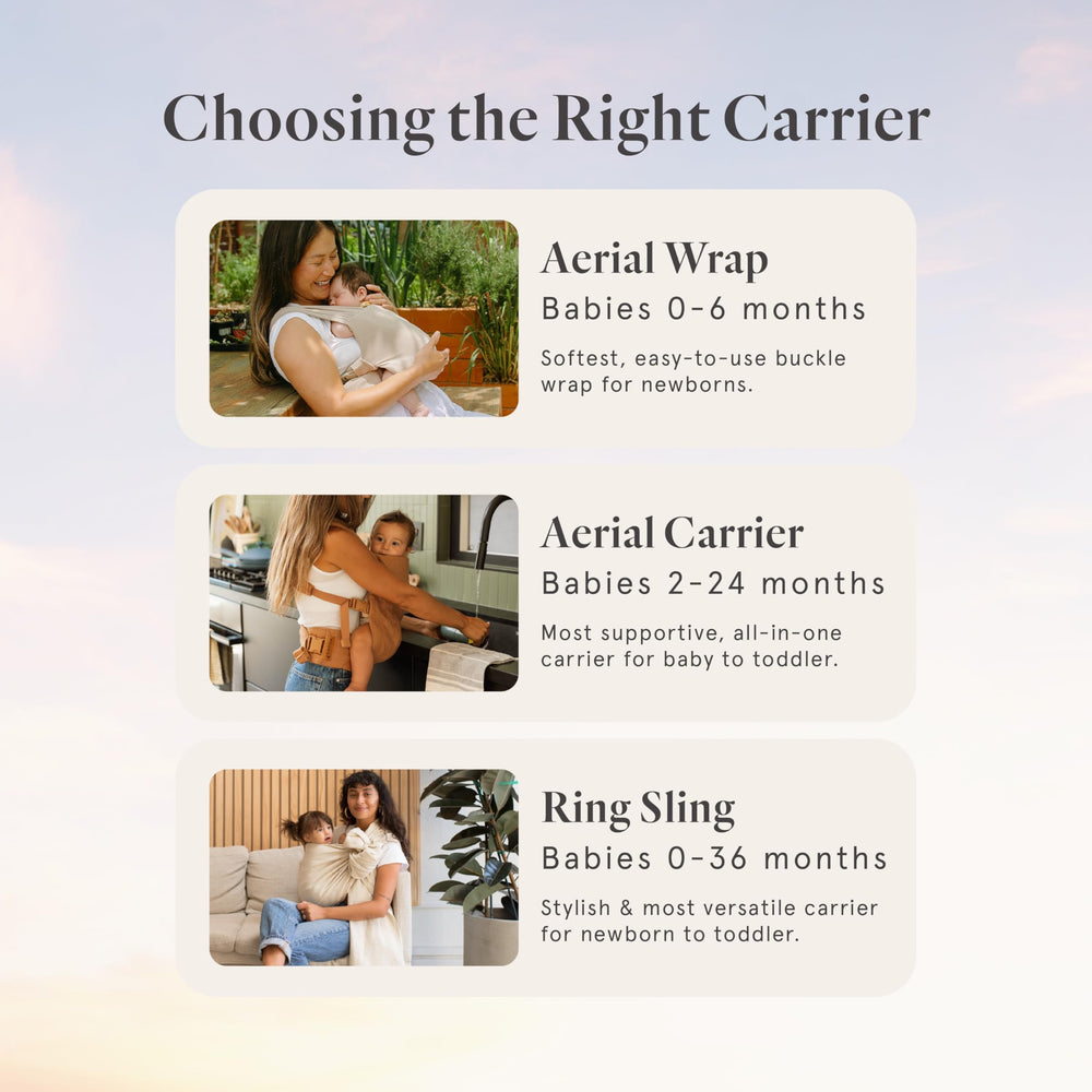 WildBird sling doubles as sunshade or nursing cover during outings.