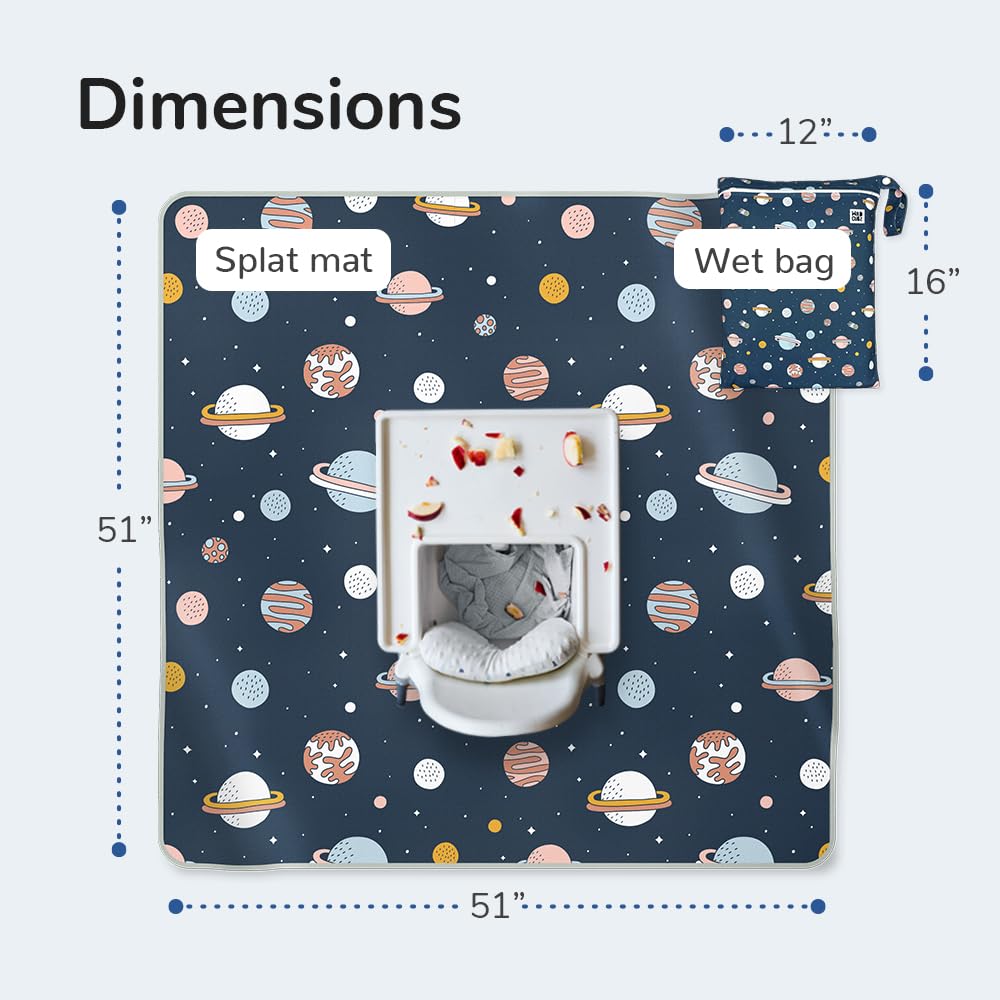 WildCubz Space Cadet non-slip back keeps mat in place during meals.
