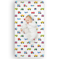 Wildkin crib sheet in Olive Kids pattern for standard crib mattress