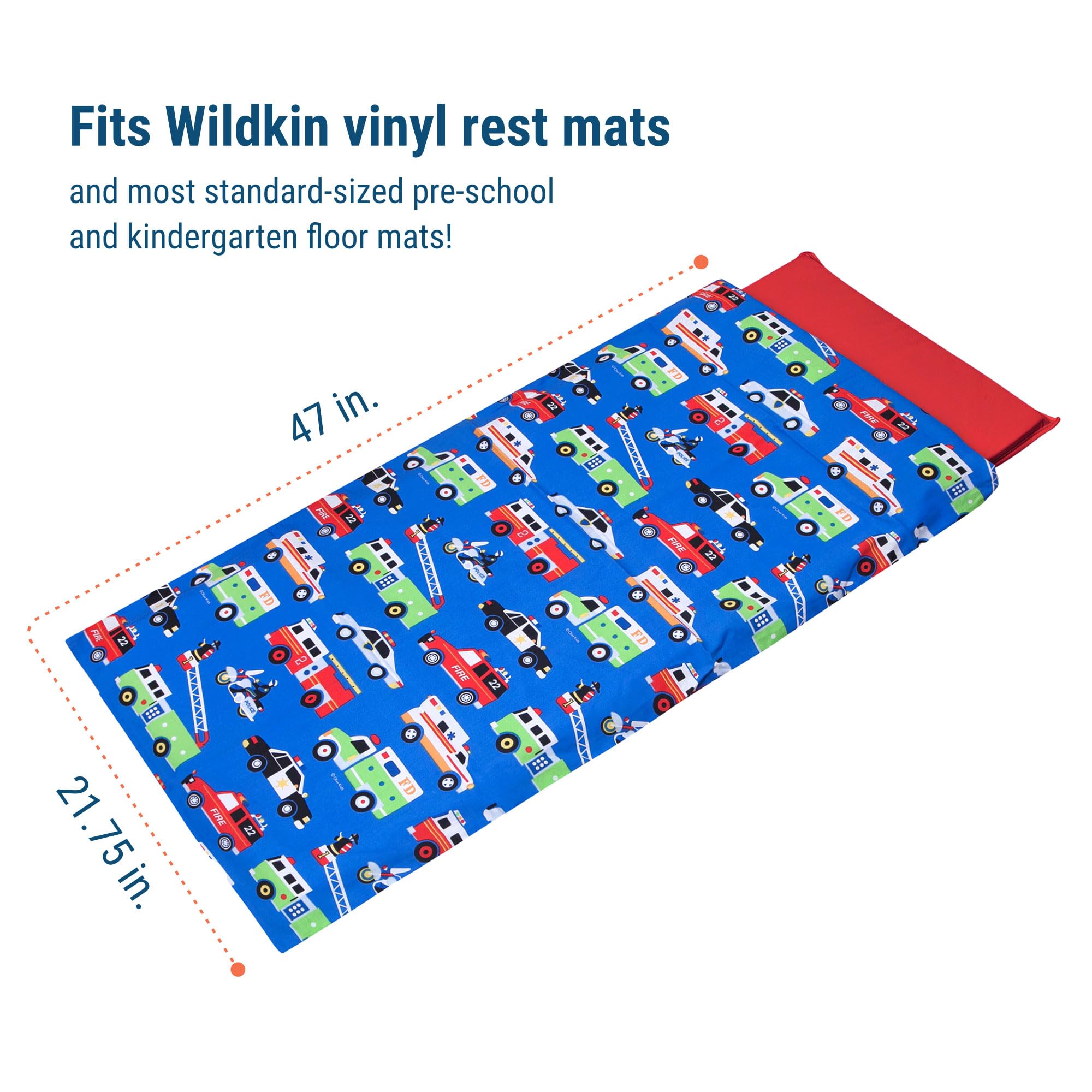 Wildkin Heroes nap mat cover sewn-in flap design for secure mat enclosure