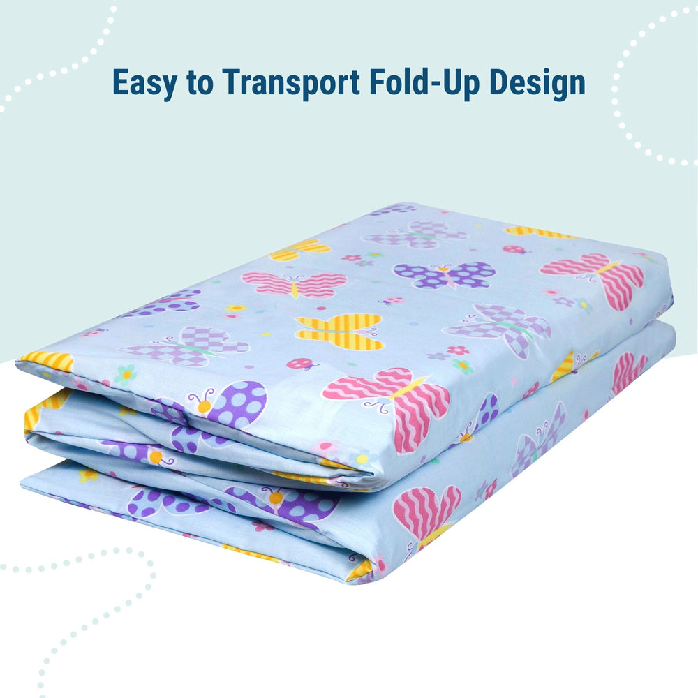 Wildkin nap mat cover 50-50 cotton-poly blend close-up for breathable comfort.
