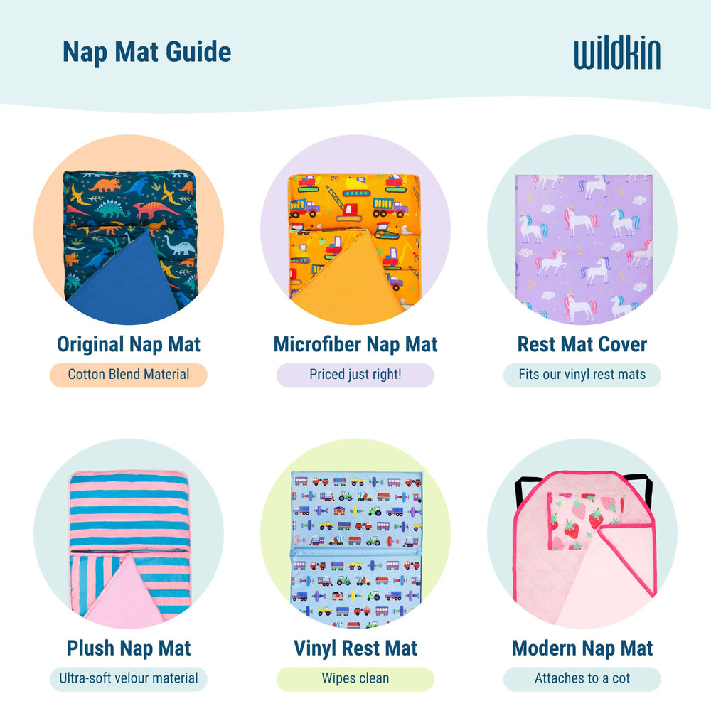 Wildkin nap mat cover coordinates with backpacks and bags for cohesive gear.