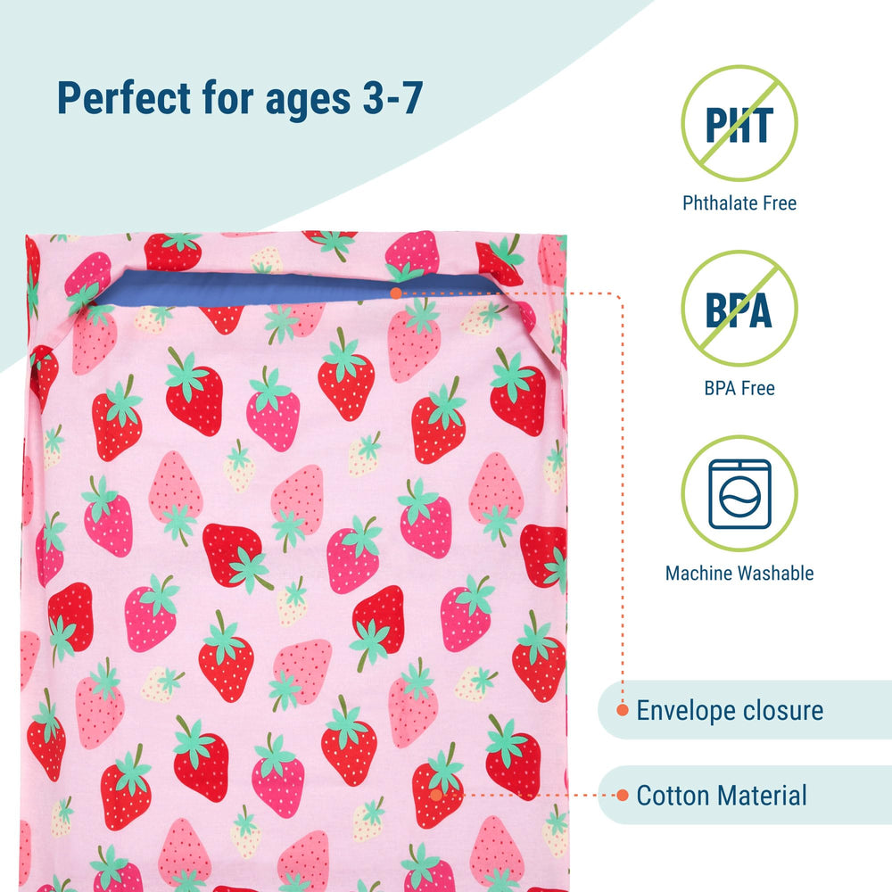 Wildkin nap mat cover sewn-in flap design enables easy mat access during rest