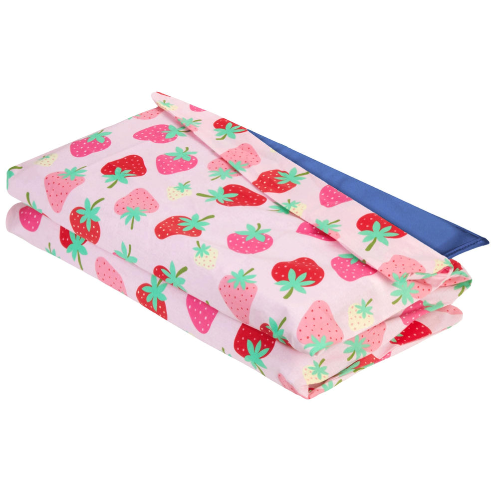 Wildkin nap mat cover Strawberry Patch pattern creates cozy naptime ambiance