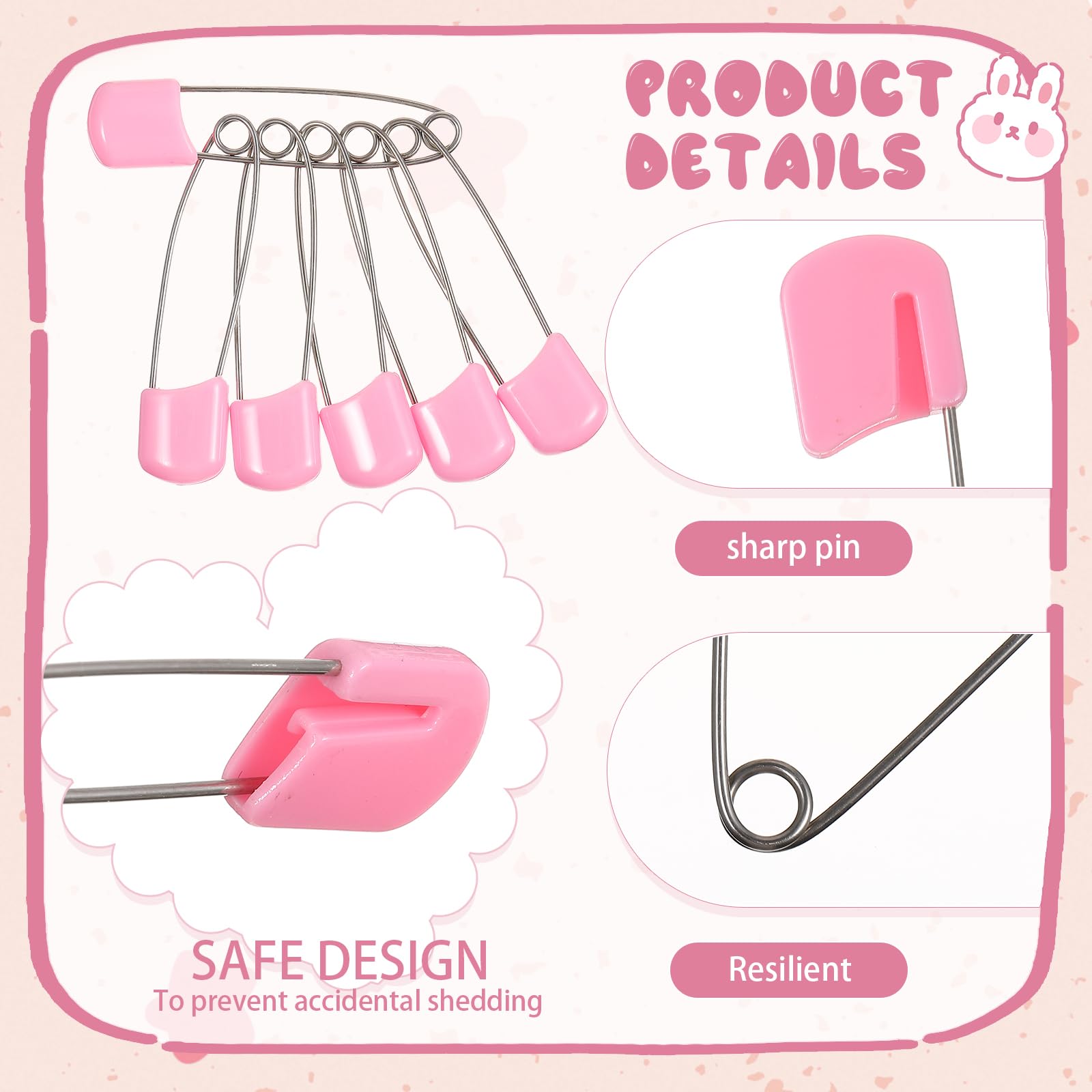 WILLBOND diaper pins 2-2-inch size designed for reliable diaper holding.