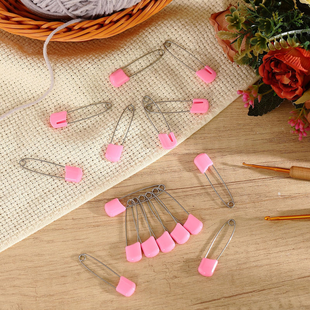 WILLBOND diaper pins in pink suit crafts, laundry, and fabric projects.