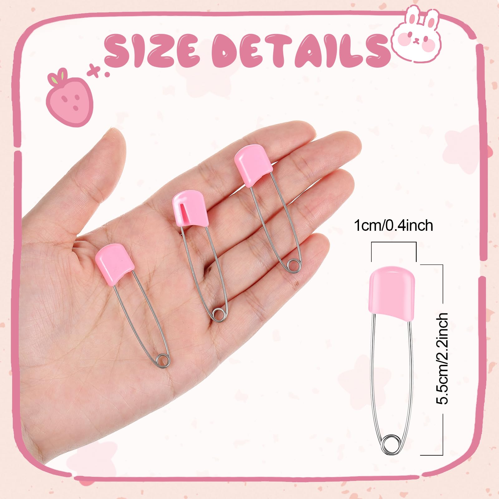 WILLBOND diaper pins stainless steel body with locking head for secure diaper fastening.