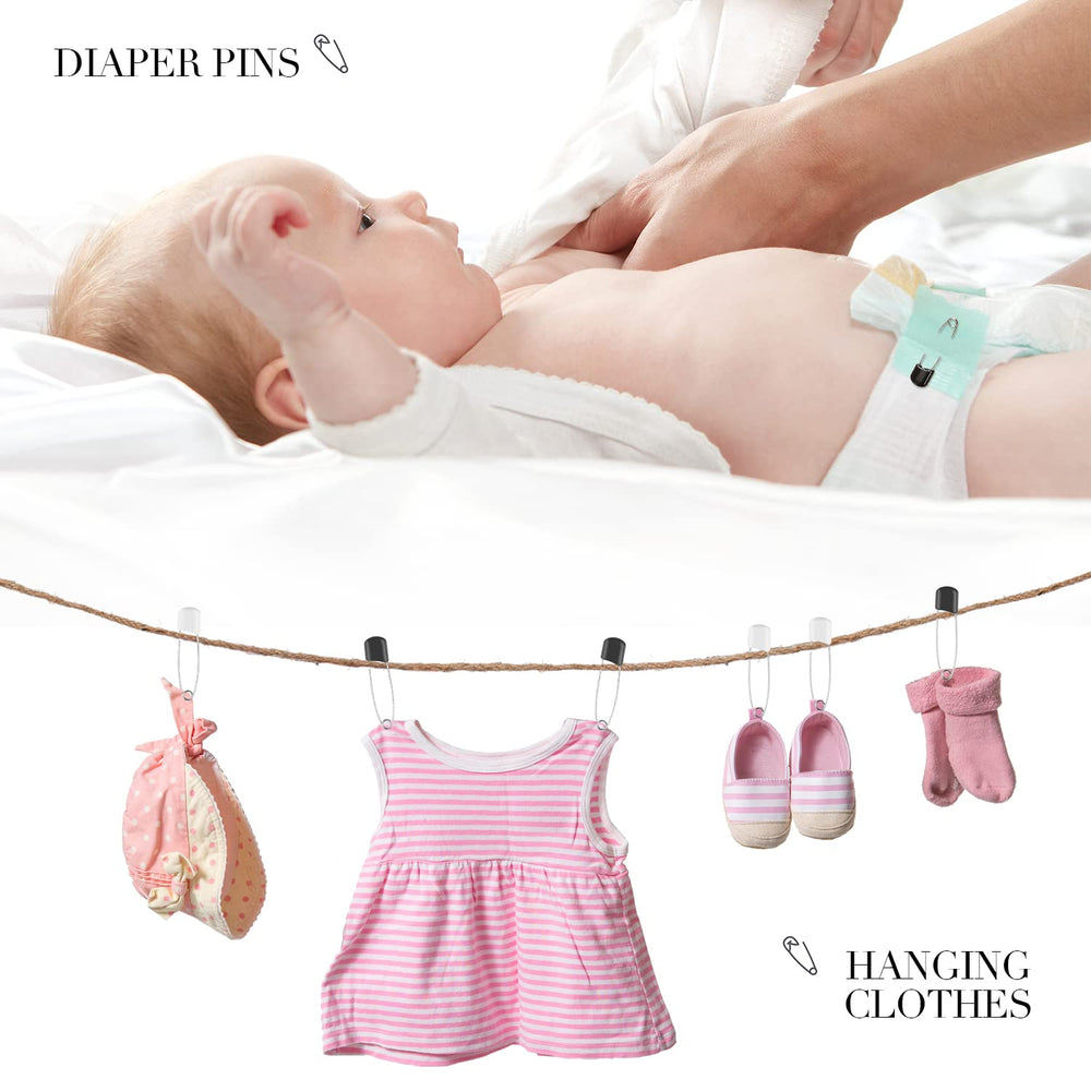 WILLBOND diaper pins plastic head blue design for safe diapering use