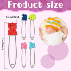 WILLBOND safety pin with lock buckle and animal pattern for safe clothing fastening.