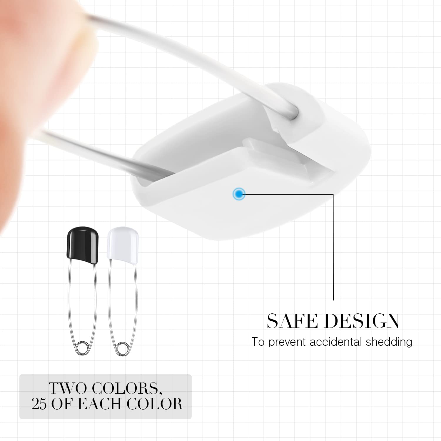 WILLBOND stainless-steel diaper pin with plastic head highlighting durability