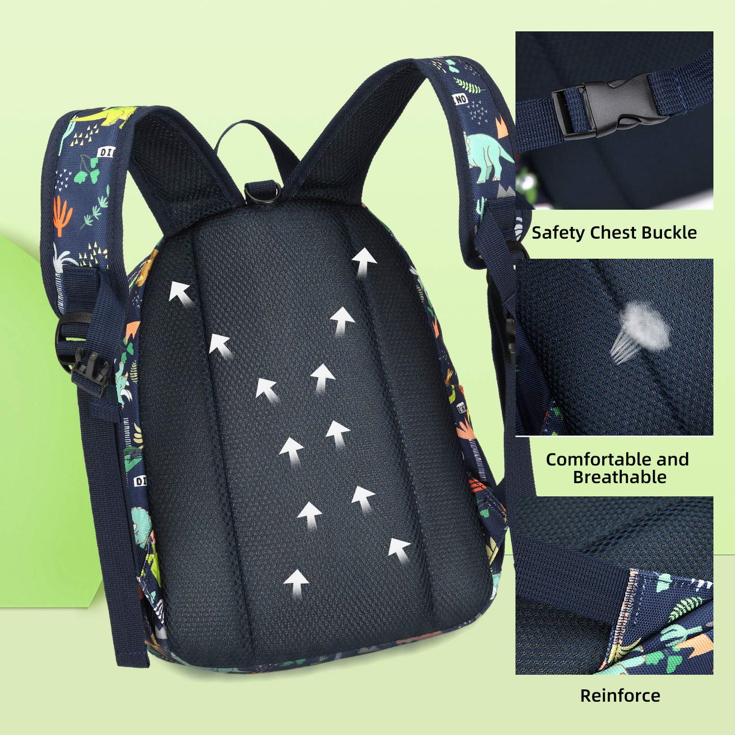 Willikiva backpack adjustable chest strap grows with your child for comfort.
