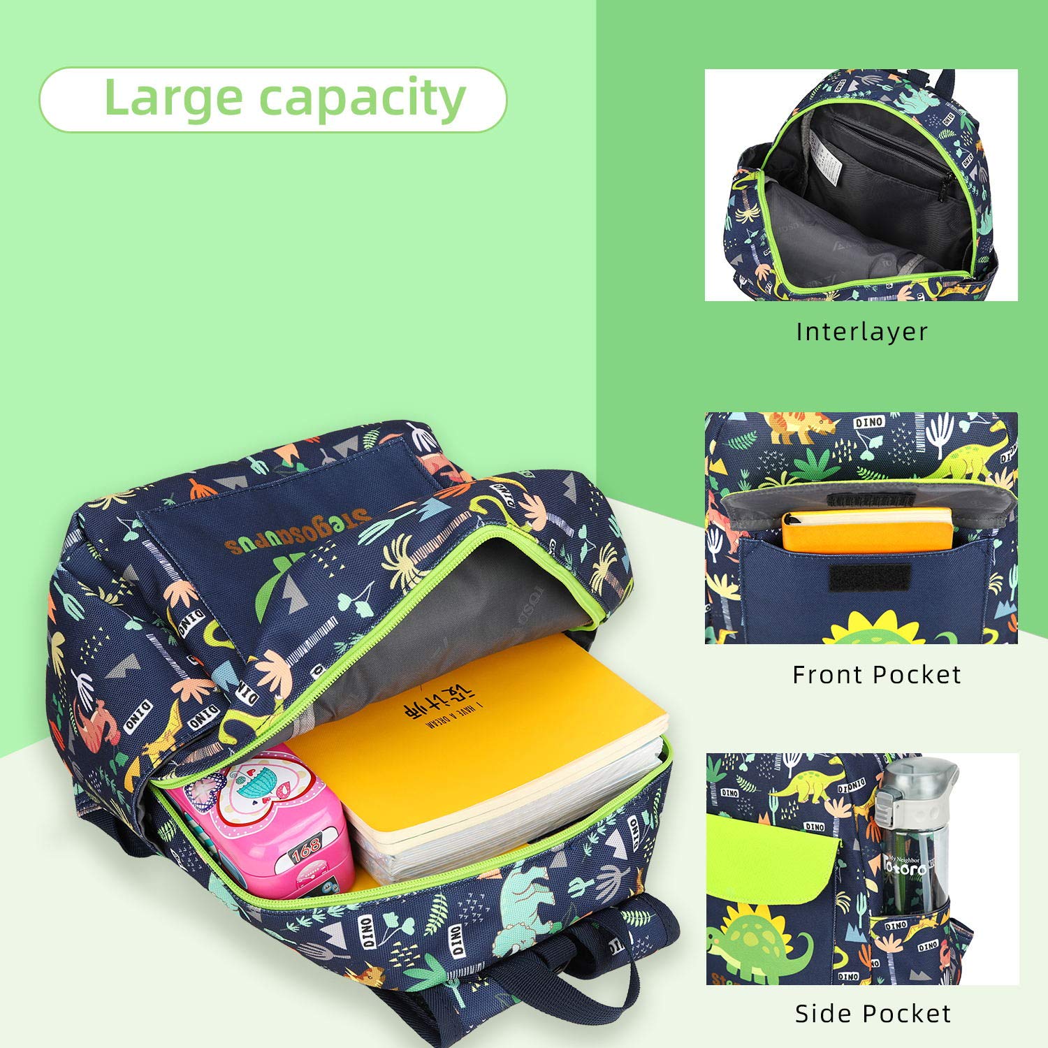Willikiva backpack compact size fits tablet, clothes, snacks for preschool days.