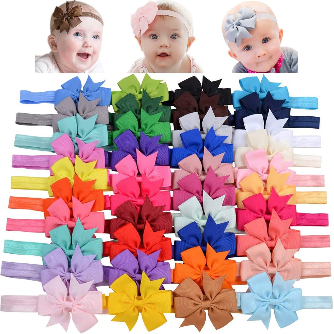 WillingTee hairband 3inch closeup shows soft elastic for growing babies' comfort.