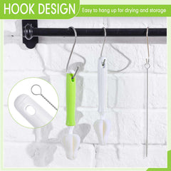 Willinglong bottle brush with handle hook design for easy drying and storage.