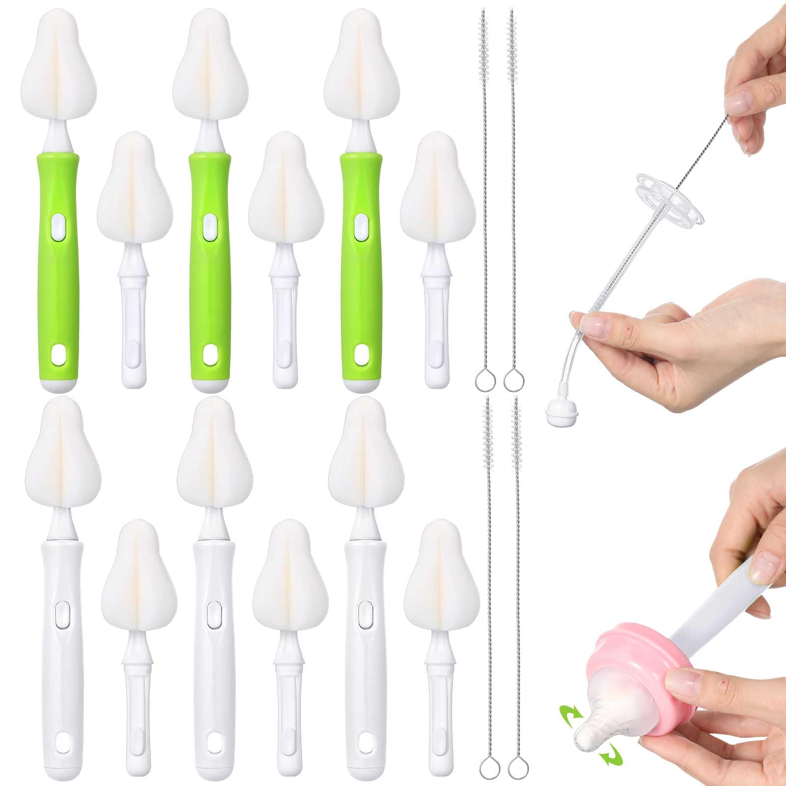 Willinglong bottle sponge brush heads collection for quick bottle scrubbing and replacements.
