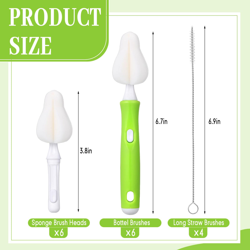 Willinglong interchangeable nipple brush handles for a firm grip and durable use.