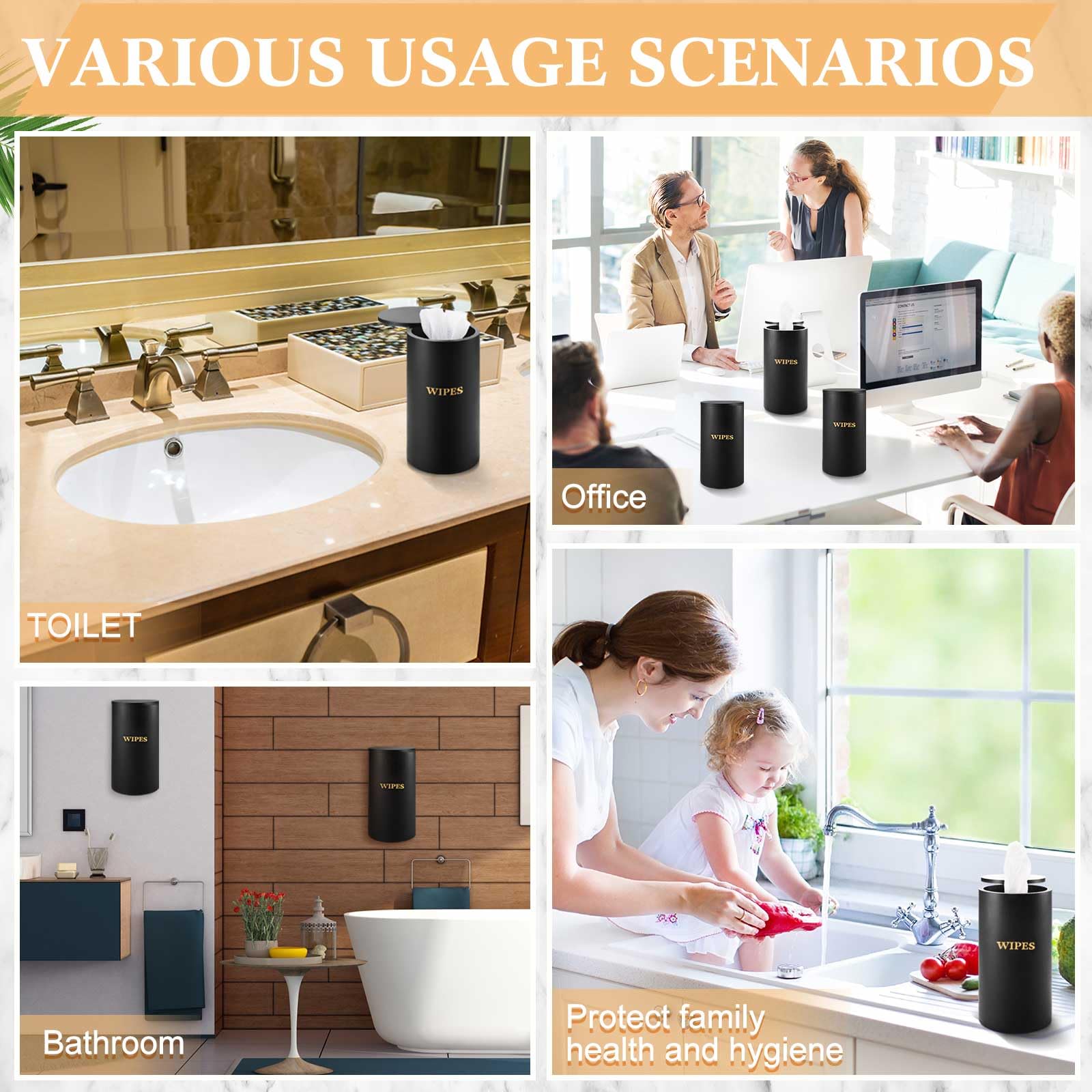 Willinglong refillable wipes dispenser demonstrating compact size and versatility.