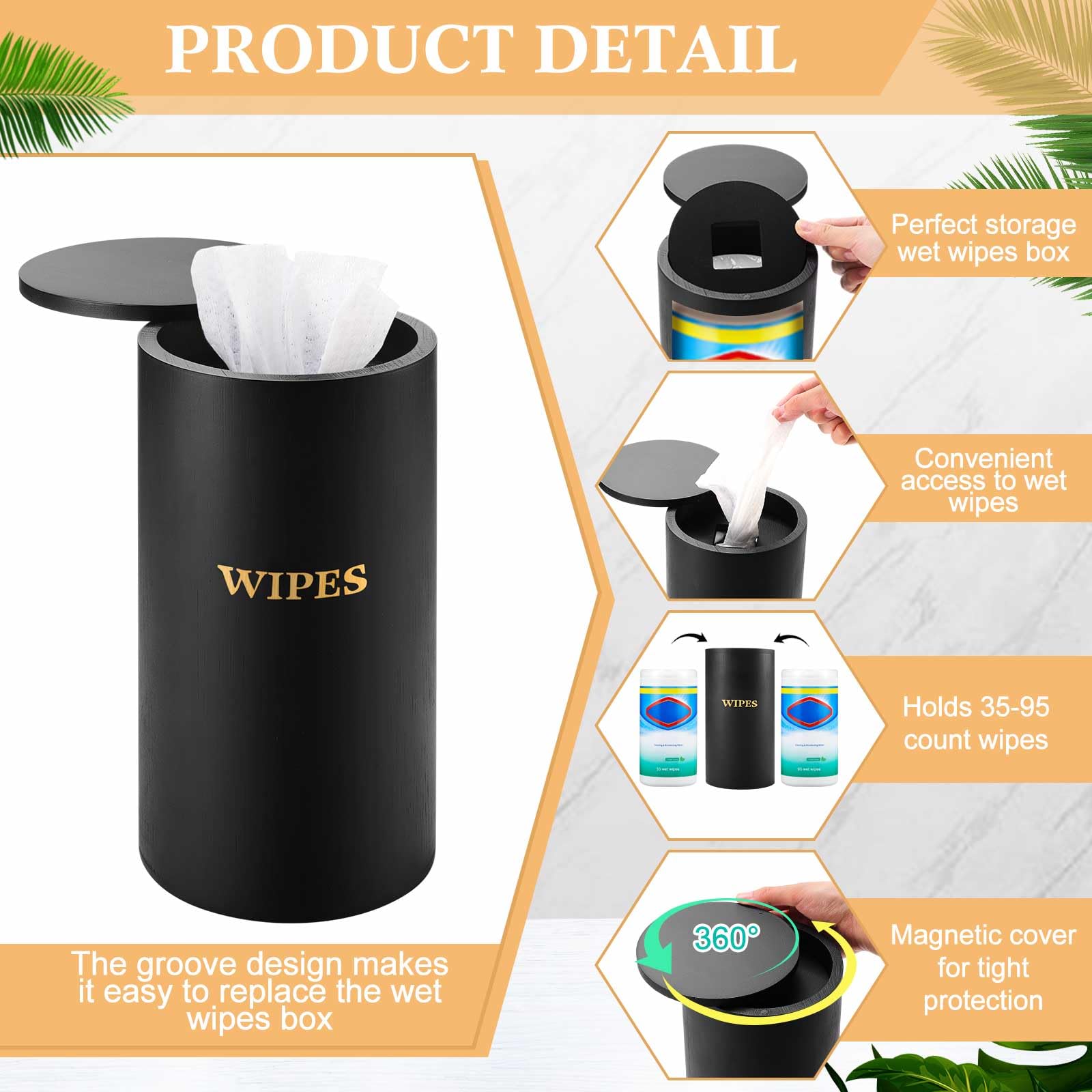 Willinglong black bamboo dispenser shown in a kitchen decor setup.